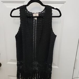 Hippy Rose‎ Bohemian Knitted Vest with Fringe MEDIUM